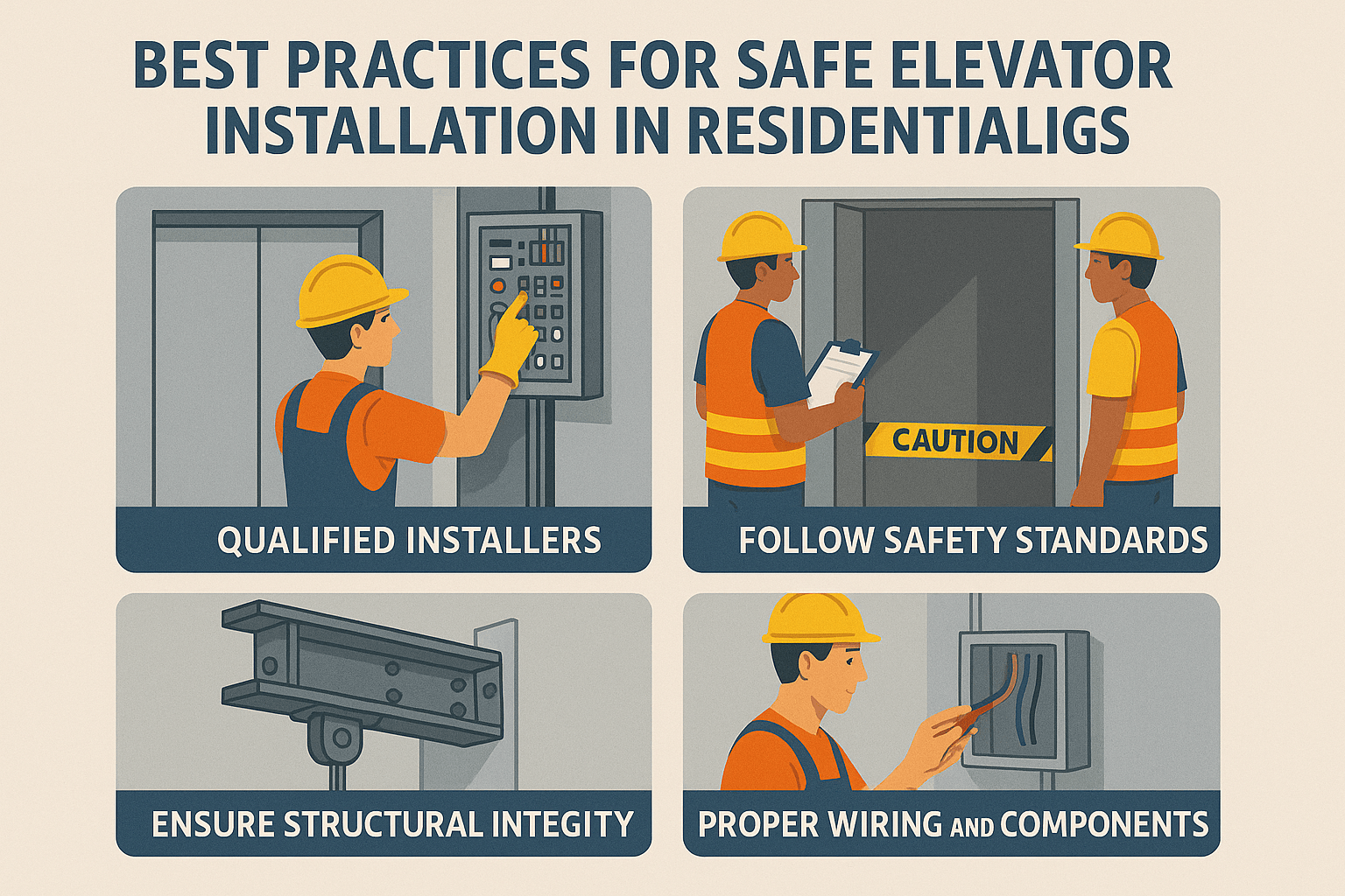 What are some best practices for safe elevator installation in residential buildings?